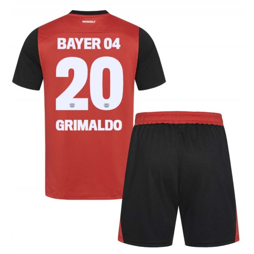 Bayer Leverkusen Alejandro Grimaldo #20 Domaci Dres za djecu 2024-25 Kratak Rukav (+ Kratke hlače)